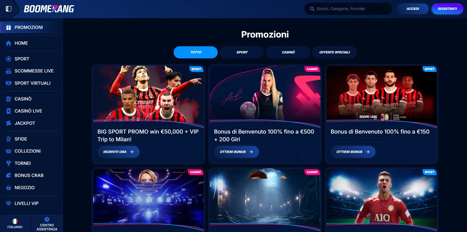 Scopri i Boni esclusivi nel Boomerang Bet Casino